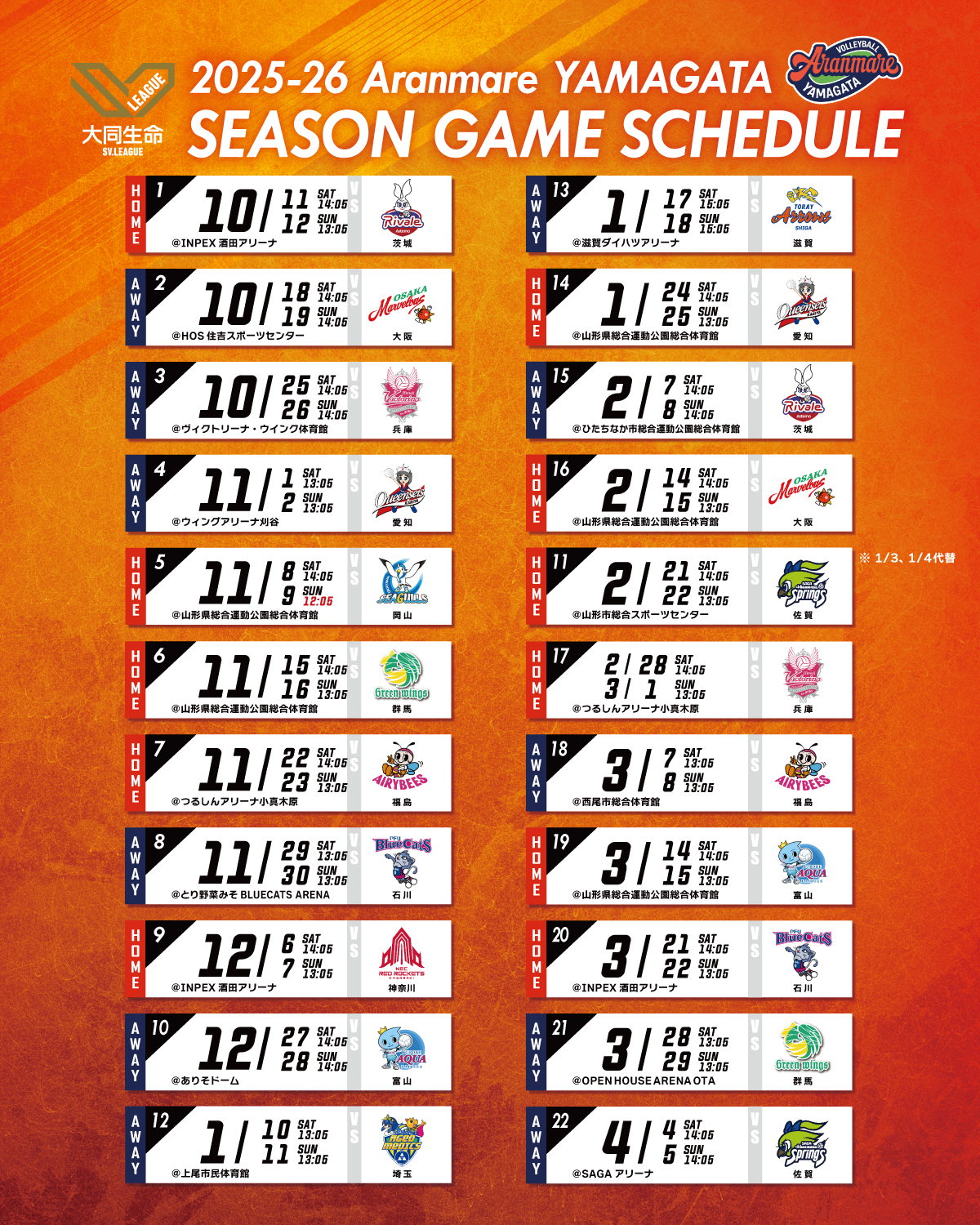 2025-26全対戦カード